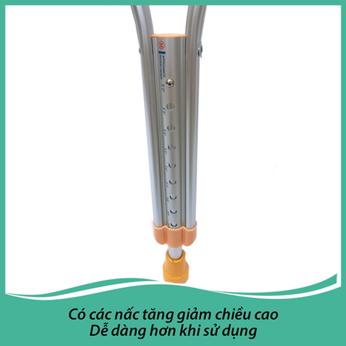 Nạng nách hợp kim nhôm cao cấp LUCASS C25 - Nạng tập đi cho người khuyết tật, người bị tai nạn phục hồi chức năng - 1 Đôi - HÀNG CHÍNH HÃNG | Tiki