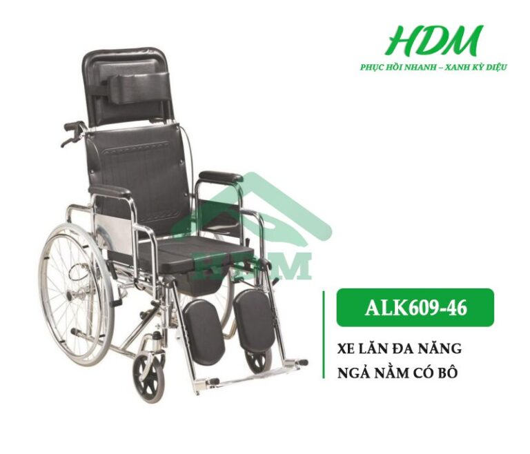 Xe lăn đa năng ngả nằm có bô HDM ALK601GC-46