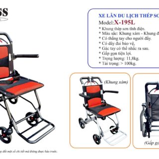 Xe Lăn Du Lịch Lucass X-195L Gấp Gọn | Giá Tốt Nhất Gò Vấp - Hân Anh