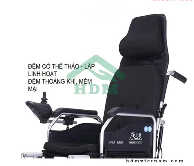 Xe lăn điện ngả nằm thủ công vành đúc Color 180E - Hình ảnh 4