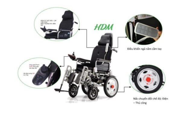 Xe lăn điện ngả nằm tự động COLOR 180E PLUS - Hình ảnh 3