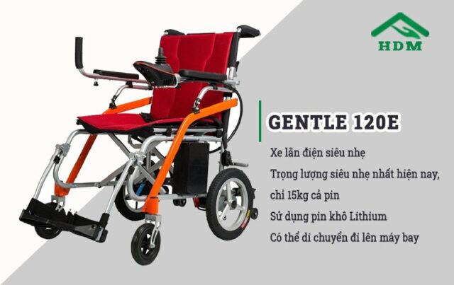 Xe lăn điện siêu GỌN NHẸ Gentle 120E - Hình ảnh 2