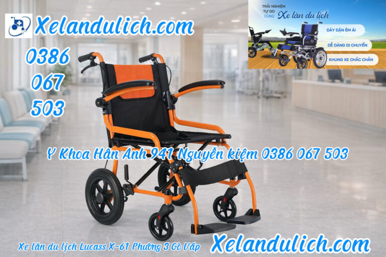 Xe lăn du lịch Lucass X-61 bánh nhỏ chính hãng tại Quận Gò Vấp - Giao nhanh 30p. Hotline 0386067503