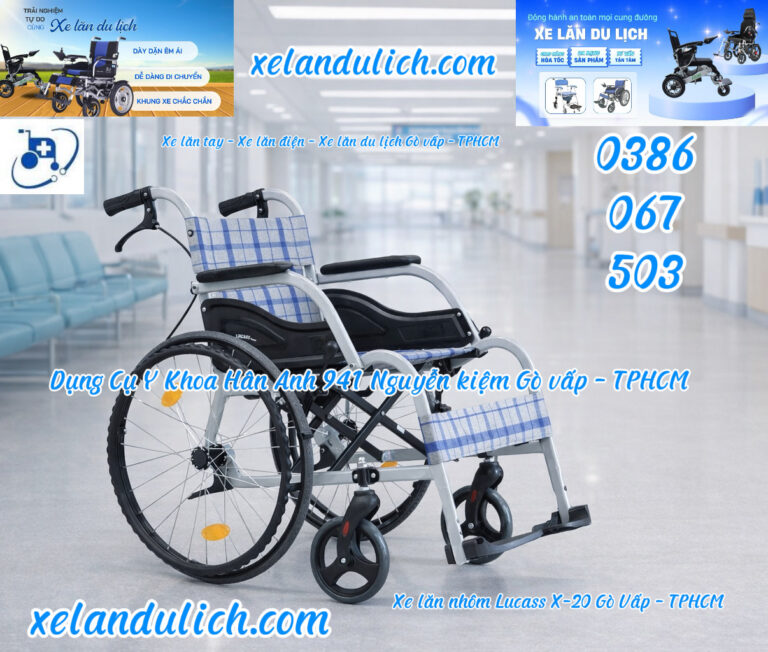 Xe Lăn Khung Nhôm Cao Cấp Lucass X-20L – Siêu Nhẹ, Chống Gỉ, Tiện Lợi Du Lịch
