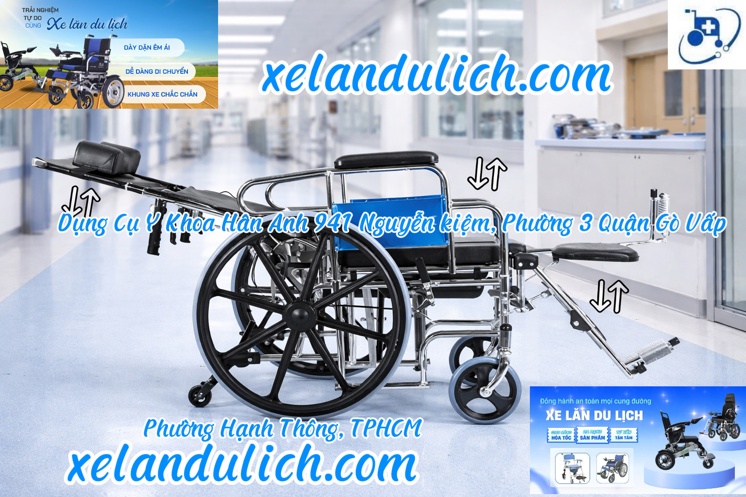 Xe Lăn Đa Năng Hợp Kim Nhôm Siêu Nhẹ HADN-608JB – Lựa Chọn Số 1 Tại Gò Vấp - Hình ảnh 4